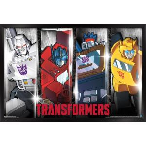 imageTrends International Hasbro Transformers  Classic Wall Poster 22375quot x 34quot Premium Poster ampamp Mount BundleBlack Framed Version