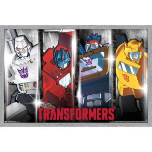imageTrends International Hasbro Transformers  Classic Wall Poster 22375quot x 34quot Premium Poster ampamp Mount BundleGray Framed Version