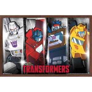 imageTrends International Hasbro Transformers  Classic Wall Poster 22375quot x 34quot Premium Poster ampamp Mount BundleMahogany Framed Version