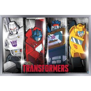 imageTrends International Hasbro Transformers  Classic Wall Poster 22375quot x 34quot Premium Poster ampamp Mount BundleSilver Framed Version