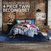 imageFranco Transformers Battle in Brooklyn Optimus Prime Kids Super Soft Comforter and Sheet Set with Sham 5 Piece Full Size Official Licensed ProductTransformers