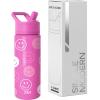 imageSimple Modern Kids Summit Water Bottle with Straw Lid  Transformers 14oz Stainless Steel Cup Insualted Tumbler for Toddlers Boys School  Transformer Bumble BeePink Happy Faces