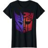 imageTransformers Decepticon Autobot Distressed Split Logo TShirtBlack