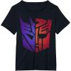 imageTransformers Decepticon Autobot Distressed Split Logo TShirtBlack