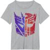 imageTransformers Decepticon Autobot Distressed Split Logo TShirtHeather Grey