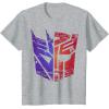 imageTransformers Decepticon Autobot Distressed Split Logo TShirtHeather Grey