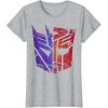 imageTransformers Decepticon Autobot Distressed Split Logo TShirtHeather Grey