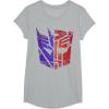imageTransformers Decepticon Autobot Distressed Split Logo TShirtHeather Grey