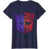 imageTransformers Decepticon Autobot Distressed Split Logo TShirtNavy Blue
