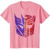 imageTransformers Decepticon Autobot Distressed Split Logo TShirtPink