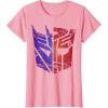 imageTransformers Decepticon Autobot Distressed Split Logo TShirtPink
