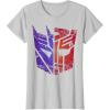 imageTransformers Decepticon Autobot Distressed Split Logo TShirtSilver Grey