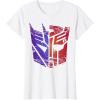 imageTransformers Decepticon Autobot Distressed Split Logo TShirtWhite