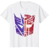 imageTransformers Decepticon Autobot Distressed Split Logo TShirtWhite