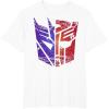 imageTransformers Decepticon Autobot Distressed Split Logo TShirtWhite