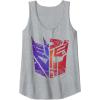 imageTransformers Decepticon Autobot Distressed Split Logo Tank TopHeather Grey
