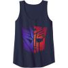 imageTransformers Decepticon Autobot Distressed Split Logo Tank TopNavy Blue