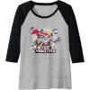 imageTransformers One For Cybertron Optimus ampamp Megatron Epic Raglan Baseball TeeBlackAthletic Heather