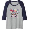 imageTransformers One For Cybertron Optimus ampamp Megatron Epic Raglan Baseball TeeNavy BlueAthletic Heather