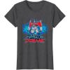 imageTransformers One I Am Optimus Prime Epic Portrait TShirtDark Heather Grey