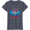 imageTransformers One I Am Optimus Prime Epic Portrait TShirtHeather Blue