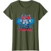 imageTransformers One I Am Optimus Prime Epic Portrait TShirtOlive Green