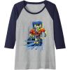 imageTransformers One Orion Pax Running Action Shot Raglan Baseball TeeNavy BlueAthletic Heather