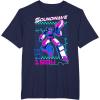 imageTransformers Soundwave 1984 Retro Grid Logo UnisexAdults TShirt  Black  SmallNavy Blue
