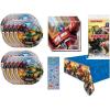 imageTransformers Birthday Party Supplies Bundle Set includes 16 Lunch Plates 16 Napkins 1 Table Cover 1 Dinosaur Sticker Sheet Serves 16
