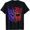 imageTransformers Decepticon Autobot Distressed Split Logo TShirtBlack