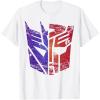 imageTransformers Decepticon Autobot Distressed Split Logo TShirtWhite