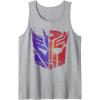 imageTransformers Decepticon Autobot Distressed Split Logo Tank TopHeather Grey