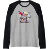 imageTransformers One For Cybertron Optimus ampamp Megatron Epic Raglan Baseball TeeBlackAthletic Heather