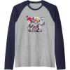imageTransformers One For Cybertron Optimus ampamp Megatron Epic Raglan Baseball TeeNavy BlueAthletic Heather