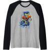 imageTransformers One Orion Pax Running Action Shot Raglan Baseball TeeBlackAthletic Heather