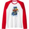 imageTransformers One Orion Pax Running Action Shot Raglan Baseball TeeRedWhite