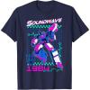 imageTransformers Soundwave 1984 Retro Grid Logo UnisexAdults TShirt  Black  SmallNavy Blue