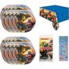 imageUnique Transformers Party Supplies Bundle Pack includes 16 Dessert Cake Plates 1 Plastic Table Cover
