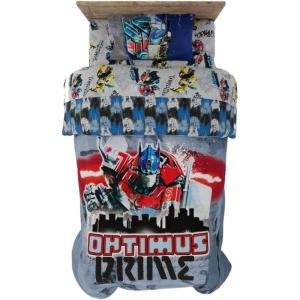 imageFranco Transformers Battle in Brooklyn Optimus Prime Kids Super Soft Comforter and Sheet Set with Sham 5 Piece Full Size Official Licensed ProductTransformers