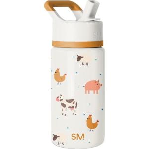 imageSimple Modern Kids Summit Water Bottle with Straw Lid  Transformers 14oz Stainless Steel Cup Insualted Tumbler for Toddlers Boys School  Transformer Bumble BeeFarm Animals