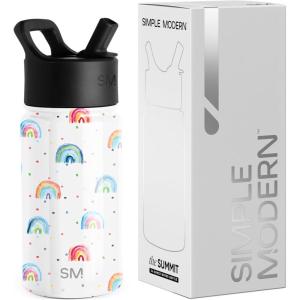 imageSimple Modern Kids Summit Water Bottle with Straw Lid  Transformers 14oz Stainless Steel Cup Insualted Tumbler for Toddlers Boys School  Transformer Bumble BeeRainbow Dream