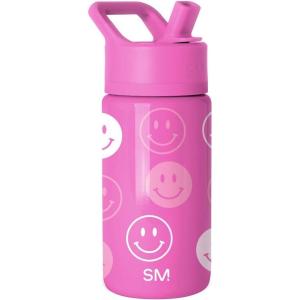 imageSimple Modern Kids Summit Water Bottle with Straw Lid  Transformers 14oz Stainless Steel Cup Insualted Tumbler for Toddlers Boys School  Transformer Bumble BeePink Happy Faces