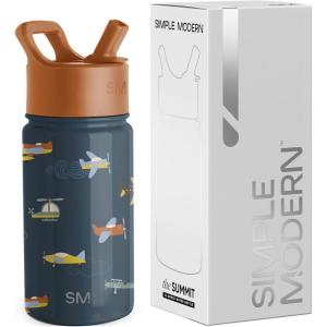 imageSimple Modern Kids Summit Water Bottle with Straw Lid  Transformers 14oz Stainless Steel Cup Insualted Tumbler for Toddlers Boys School  Transformer Bumble BeeWheels Up