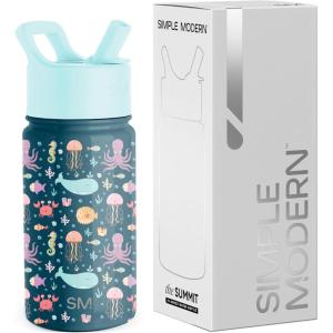 imageSimple Modern Kids Summit Water Bottle with Straw Lid  Transformers 14oz Stainless Steel Cup Insualted Tumbler for Toddlers Boys School  Transformer Bumble BeeUnder the Sea