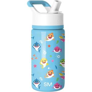 imageSimple Modern Kids Summit Water Bottle with Straw Lid  Transformers 14oz Stainless Steel Cup Insualted Tumbler for Toddlers Boys School  Transformer Bumble BeeBaby Shark Friends