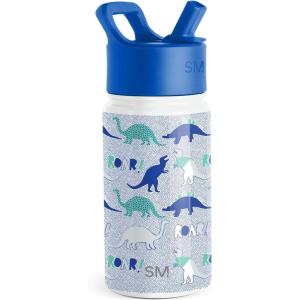 imageSimple Modern Kids Summit Water Bottle with Straw Lid  Transformers 14oz Stainless Steel Cup Insualted Tumbler for Toddlers Boys School  Transformer Bumble BeeDinosaur Roar
