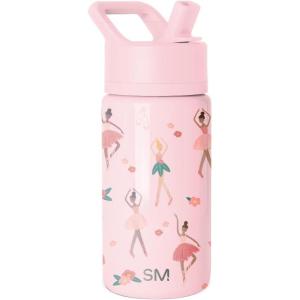 imageSimple Modern Kids Summit Water Bottle with Straw Lid  Transformers 14oz Stainless Steel Cup Insualted Tumbler for Toddlers Boys School  Transformer Bumble BeePink Ballerina