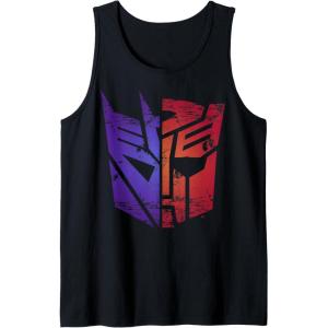 imageTransformers Decepticon Autobot Distressed Split Logo Tank TopBlack