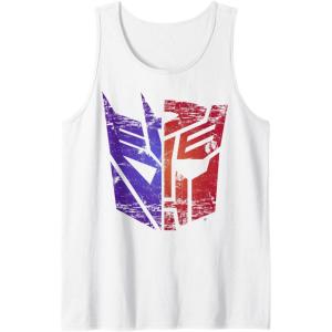 imageTransformers Decepticon Autobot Distressed Split Logo Tank TopWhite