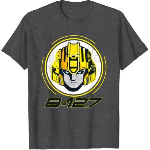 imageTransformers One B127 Bumblebee Face Poster TShirtDark Heather Grey
